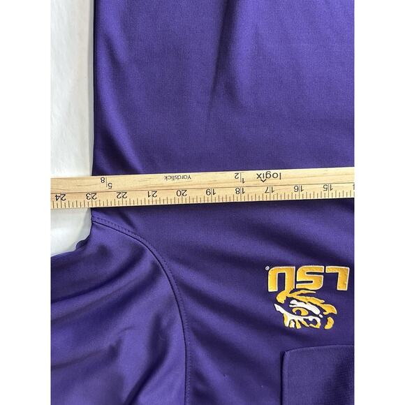 Russell NCAA LSU Tigers Shirt Mens Large Dri-Fit Lightweight Purple Polo Shirt - Picture 9 of 9